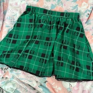 NWOT Harry Potter Hot Topic Slytherin Hogwarts Preppy Plaid Green School Skirt